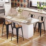 Set of 4 Modern Black Counter Height Bar Stools