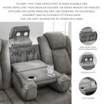 Signature Design by Ashley Next-Gen DuraPella Modern Faux Leather Power Reclining Sofa with Adjustable Headrest, Gray
