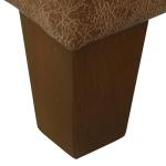 HomePop Faux Leather Square Storage Ottoman with Wood Legs, Brown