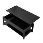 Panana Lift Top Coffee Table with Hidden Compartment and Open Shelf, Lift Tabletop Pop-Up Tea Table for Living Room, 45.28" L, Black