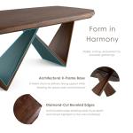 Furniture of America Nazaen III 82.5" Mid-Century Modern Solid Wood Live Edge Dining Table with Steel Support, Walnut Finish, Seats 6–8