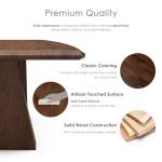 Furniture of America Nazaen III 82.5" Mid-Century Modern Solid Wood Live Edge Dining Table with Steel Support, Walnut Finish, Seats 6–8