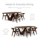 Furniture of America Nazaen III 82.5" Mid-Century Modern Solid Wood Live Edge Dining Table with Steel Support, Walnut Finish, Seats 6–8