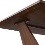Furniture of America Nazaen III 82.5" Mid-Century Modern Solid Wood Live Edge Dining Table with Steel Support, Walnut Finish, Seats 6–8