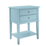 Blue Franklin Accent Table with 2 Drawers