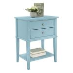Blue Franklin Accent Table with 2 Drawers