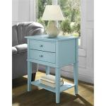 Blue Franklin Accent Table with 2 Drawers