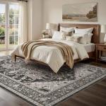 Boho Vintage Non-Slip Area Rug, 5x7 ft