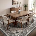 Boho Vintage Non-Slip Area Rug, 5x7 ft