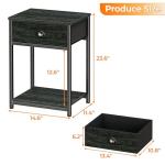 Industrial Nightstands Set of 2 with Storage
