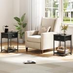 Industrial Nightstands Set of 2 with Storage