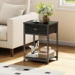 Industrial Nightstands Set of 2 with Storage