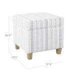 HomePop Home Decor | K7342-F2359 |Classic Square Storage Ottoman with Lift Off Lid | Ottoman with Storage for Living Room & Bedroom, Blue Stripe Large