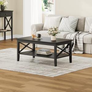 ChooChoo Oxford Black Wood Coffee Table with Storage