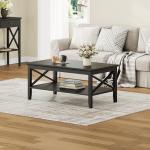 ChooChoo Oxford Black Wood Coffee Table with Storage