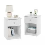 Furinno Tidur Nightstand, 2-Pack, White