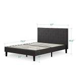 ZINUS Shalini Upholstered Platform Bed Frame, Mattress Foundation, Wood Slat Support, No Box Spring Needed, Easy Assembly, Dark Grey, Full