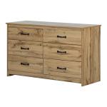 South Shore Tassio 6-Drawer Dresser Nordik Oak, Farmhouse
