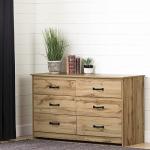 South Shore Tassio 6-Drawer Dresser Nordik Oak, Farmhouse