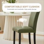 VECELO Upholstered Dining Chairs Set of 6, Modern PU Leather and Solid Wood Legs & High Back for Kitchen/Living Room- Green