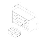 South Shore Tassio 6-Drawer Dresser Nordik Oak, Farmhouse