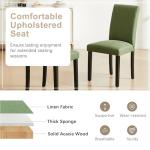 VECELO Upholstered Dining Chairs Set of 6, Modern PU Leather and Solid Wood Legs & High Back for Kitchen/Living Room- Green