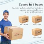 VECELO Upholstered Dining Chairs Set of 6, Modern PU Leather and Solid Wood Legs & High Back for Kitchen/Living Room- Green