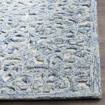 SAFAVIEH Trace Collection Area Rug - 5' x 8', Blue & Ivory, Handmade Wool, Ideal for High Traffic Areas in Living Room, Bedroom (TRC103B)