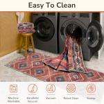 Washable 5x7 Non-Slip Area Rug - Red/Orange