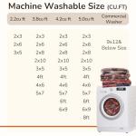 Washable 5x7 Non-Slip Area Rug - Red/Orange