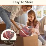 Washable 5x7 Non-Slip Area Rug - Red/Orange