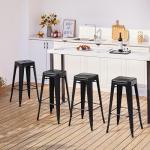 Yaheetech 30-Inch Metal Bar Stools - Set of 4