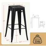 Yaheetech 30-Inch Metal Bar Stools - Set of 4