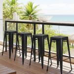 Yaheetech 30-Inch Metal Bar Stools - Set of 4