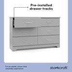 Storkcraft Brookside 6-Drawer Dresser in Pebble Gray