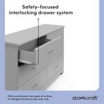 Storkcraft Brookside 6-Drawer Dresser in Pebble Gray