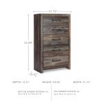 Signature Design by Ashley Drystan Casual 5 Drawer Chest, Dark Brown & Gray