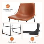 Brown Modern Bar Stools with Backrest - Set of 4