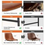 Brown Modern Bar Stools with Backrest - Set of 4