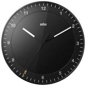 Braun Classic Silent Sweep Wall Clock - Black 30cm