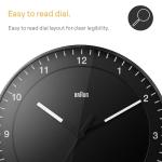 Braun Classic Silent Sweep Wall Clock - Black 30cm