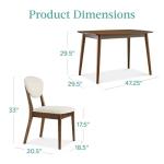 Best Choice Products 5-Piece Dining Set, Compact Mid-Century Modern Table & Chair Set for Home, Apartment w/ 4 Chairs, Padded Seats & Backrests, Wooden Frame - Walnut/Cream