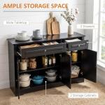 HOMCOM Sideboard Buffet Cabinet, Modern Buffet Cabinet with Storage and 2 Drawers, Coffee Bar Station with Adjustable Shelves for Kitchen, Entryway, Black