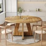 LITTLE TREE 47-Inch Round Dining Table for 4-6
