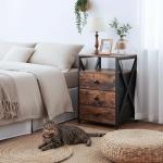 LED Nightstand Set with Charging Station & Drawers