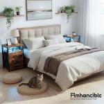 LED Nightstand Set with Charging Station & Drawers