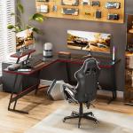 L-Shaped Gaming Desk for Home Office - Black