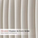 Jocisland King Size Bed Frame Upholstered Platform Bed with Tall Headboard Wingback, Velvet Vertical Channel Tufted, No Box Spring Needed, Easy Assembly, Cream