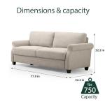 ZINUS Josh Sofa Couch / Easy, Tool-Free Assembly, Beige