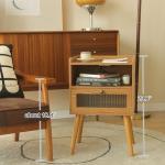 Mid Century Nightstand with Charging Station and Glass Drawer